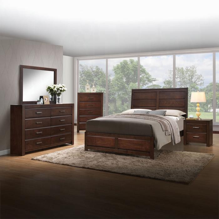 Oberreit Walnut Queen Bed - Levi's Discount Furniture (Vineland, NJ)