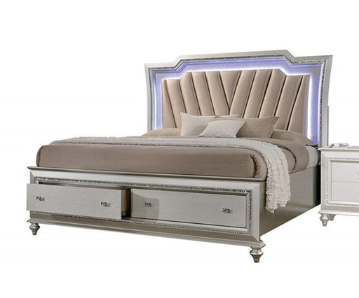 Acme Furniture Kaitlyn Queen Storage Bed in Champagne - Levi's Discount Furniture (Vineland, NJ)