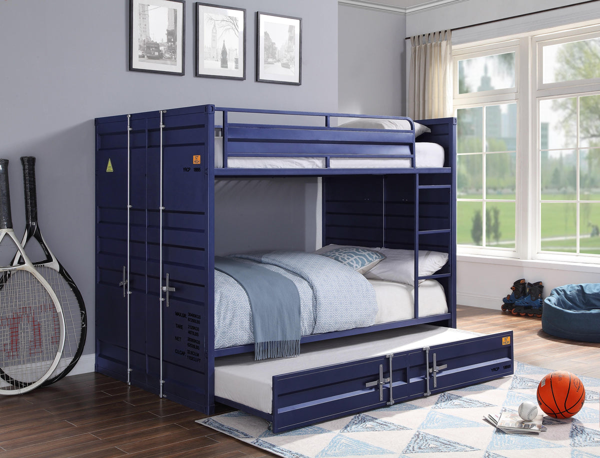 Cargo Blue Bunk Bed (Full/Full) Levi's Discount Furniture (Vineland, NJ)