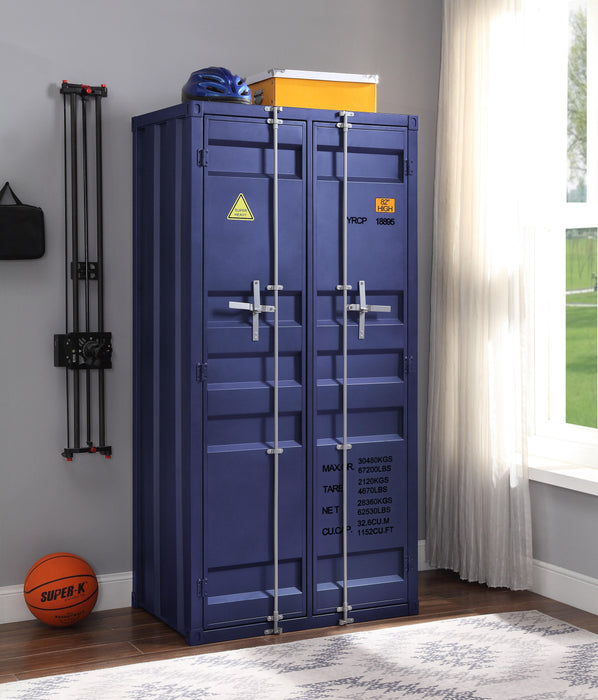 Cargo Blue Wardrobe (Double Door) - Levi's Discount Furniture (Vineland, NJ)