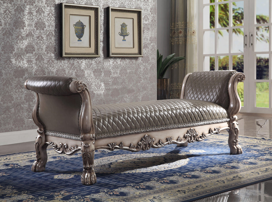 Dresden Vintage Bone White & PU Bench - Levi's Discount Furniture (Vineland, NJ)