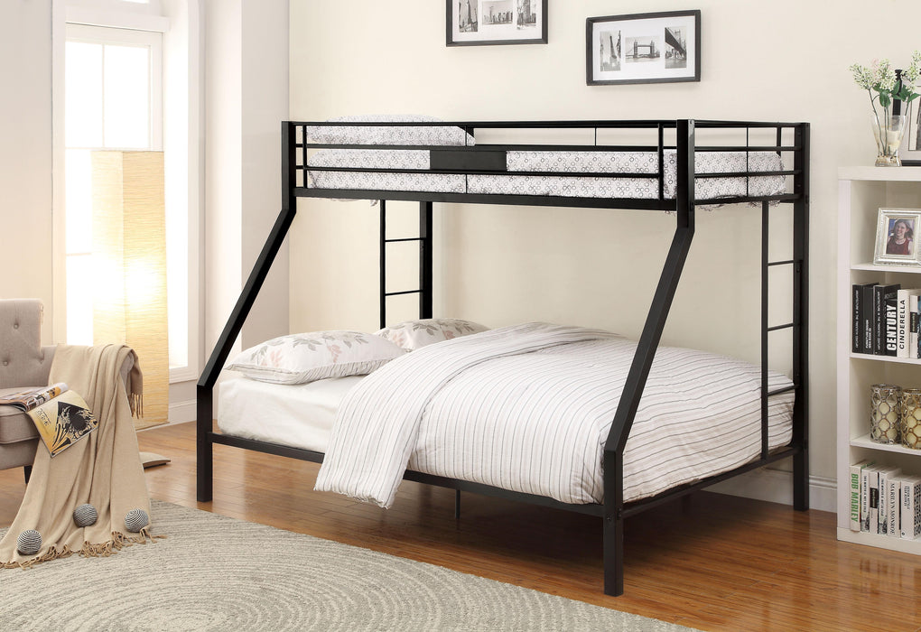 Limbra Sandy Black Bunk Bed (Twin XL/Queen) - Levi's Discount Furniture (Vineland, NJ)