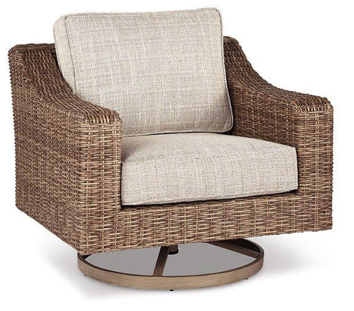 Beachcroft Outdoor Swivel Lounge with Cushion - Levi's Discount Furniture (Vineland, NJ)