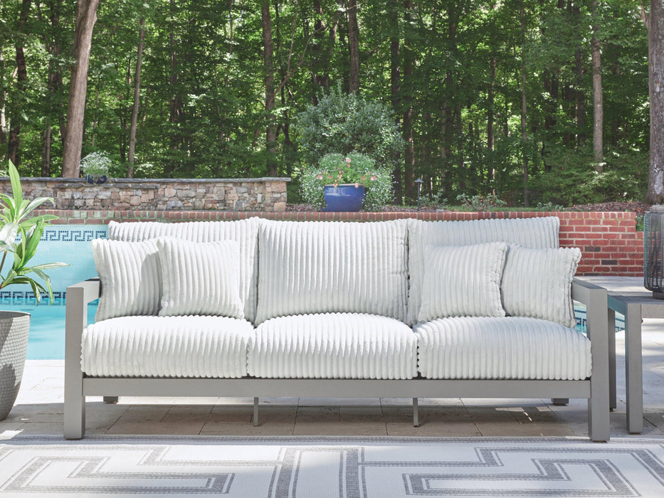 Hurley Park Outdoor Sofa with Cushion - Levi's Discount Furniture (Vineland, NJ)