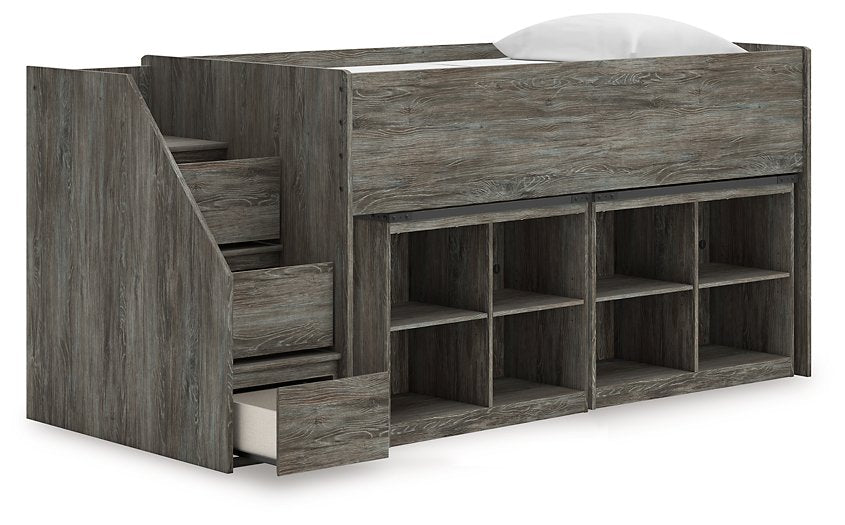 Frandern Loft Bed with Bookcase Storage - Levi's Discount Furniture (Vineland, NJ)
