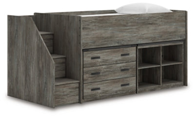 Frandern Loft Bed with Bookcase and Drawer Storage - Levi's Discount Furniture (Vineland, NJ)