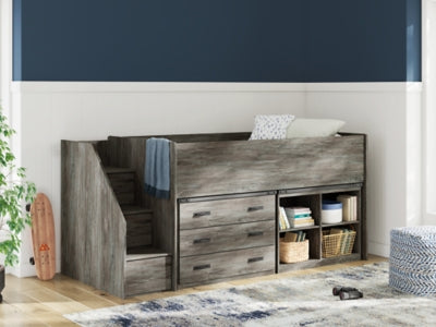Frandern Loft Bed with Bookcase and Drawer Storage - Levi's Discount Furniture (Vineland, NJ)