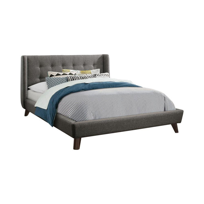 Carrington Button Tufted California King Bed Grey