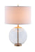 Kenny Drum Shade Table Lamp with Glass Base White - Levi's Discount Furniture (Vineland, NJ)