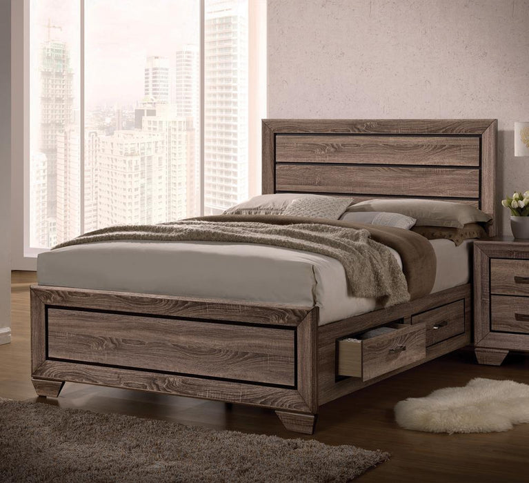 Kauffman California King, E.king, & Queen Panel Bed Washed Taupe - Levi's Discount Furniture (Vineland, NJ)