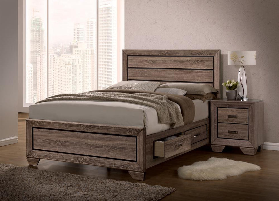 Kauffman California King, E.king, & Queen Panel Bed Washed Taupe - Levi's Discount Furniture (Vineland, NJ)