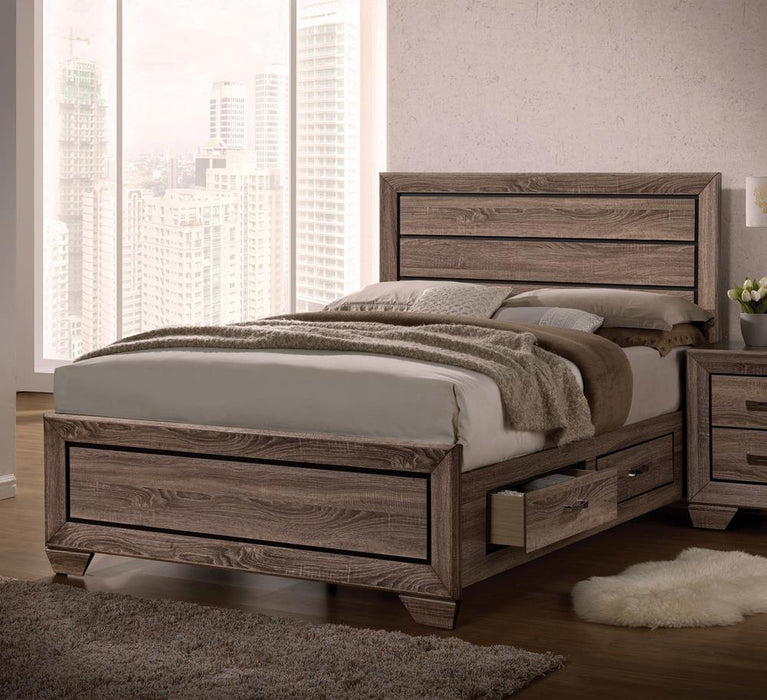 Kauffman California King, E.king, & Queen Panel Bed Washed Taupe - Levi's Discount Furniture (Vineland, NJ)