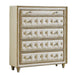 Antonella 5-drawer Upholstered Chest Ivory and Camel - Levi's Discount Furniture (Vineland, NJ)