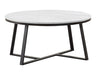 Hugo Round Coffee Table White and Matte Black - Levi's Discount Furniture (Vineland, NJ)