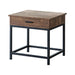Byers Square 1-drawer End Table Brown Oak and Sandy Black - Levi's Discount Furniture (Vineland, NJ)