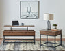 Byers Black Coffee Table with Hidden Storage Brown Oak and Sandy Black - Levi's Discount Furniture (Vineland, NJ)
