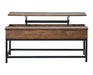 Byers Black Coffee Table with Hidden Storage Brown Oak and Sandy Black - Levi's Discount Furniture (Vineland, NJ)