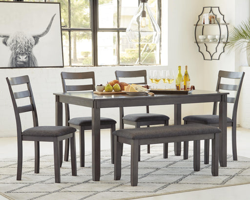 Bridson Dining Table and Chairs with Bench (Set of 6) - Levi's Discount Furniture (Vineland, NJ)