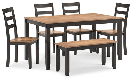 Gesthaven Dining Table with 4 Chairs and Bench (Set of 6) - Levi's Discount Furniture (Vineland, NJ)