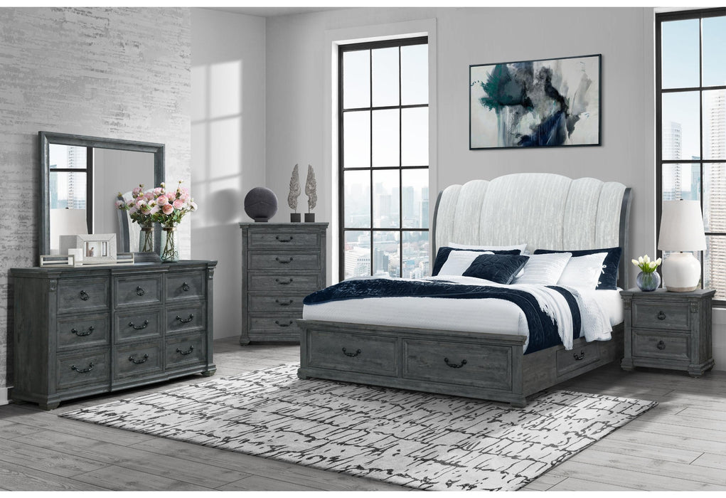 ROWAN GREY STORAGE QUEEN BED GROUP - Levi's Discount Furniture (Vineland, NJ)