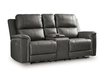 Bleckley Power Reclining Loveseat with Console - Levi's Discount Furniture (Vineland, NJ)