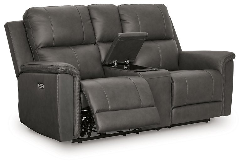 Bleckley Power Reclining Loveseat with Console - Levi's Discount Furniture (Vineland, NJ)