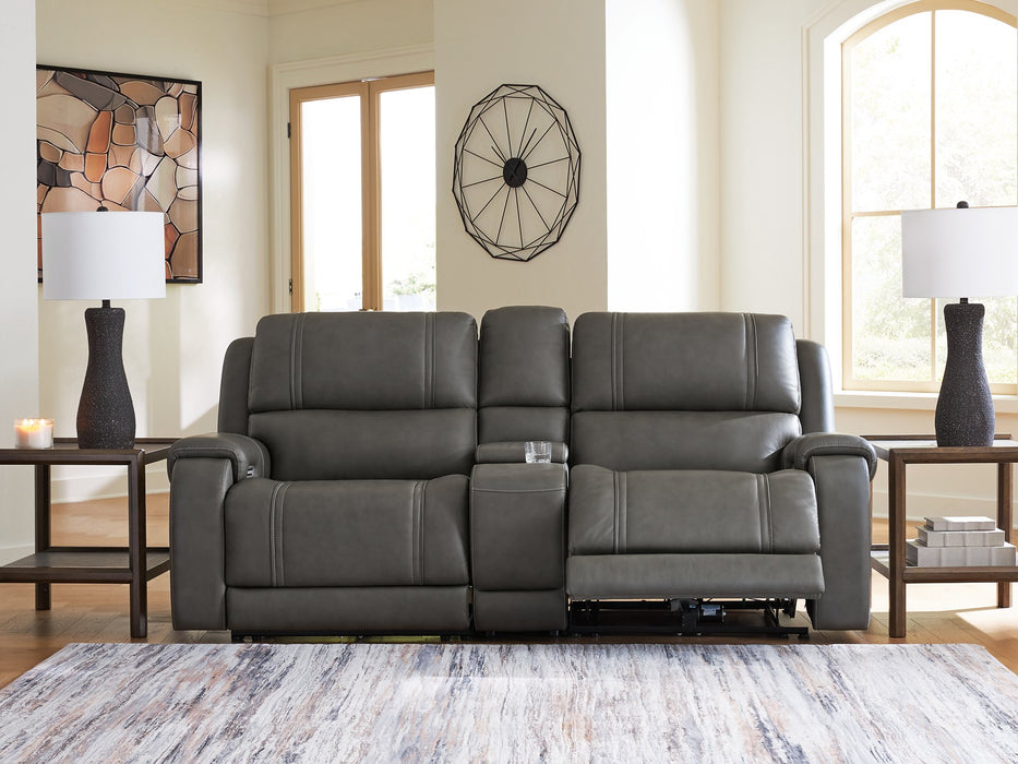 5Z - Pittson Power Reclining Sectional Loveseat with Console - Levi's Discount Furniture (Vineland, NJ)