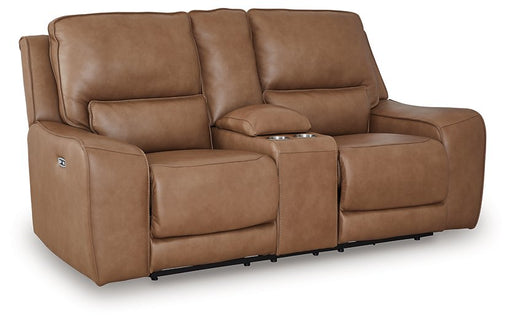 DeepWakes Power Reclining Loveseat with Console - Levi's Discount Furniture (Vineland, NJ)