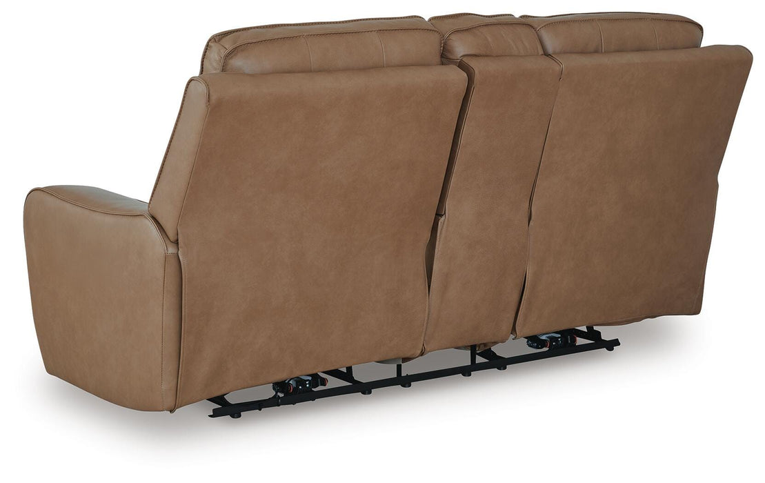 DeepWakes Power Reclining Loveseat with Console - Levi's Discount Furniture (Vineland, NJ)