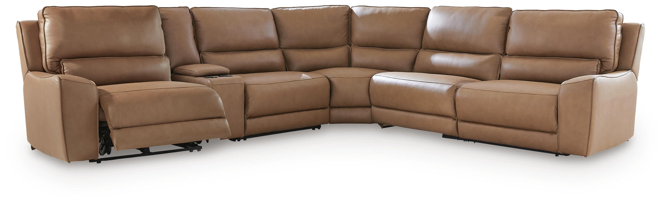 DeepWakes Reclining Sectional with Storage Console - Levi's Discount Furniture (Vineland, NJ)