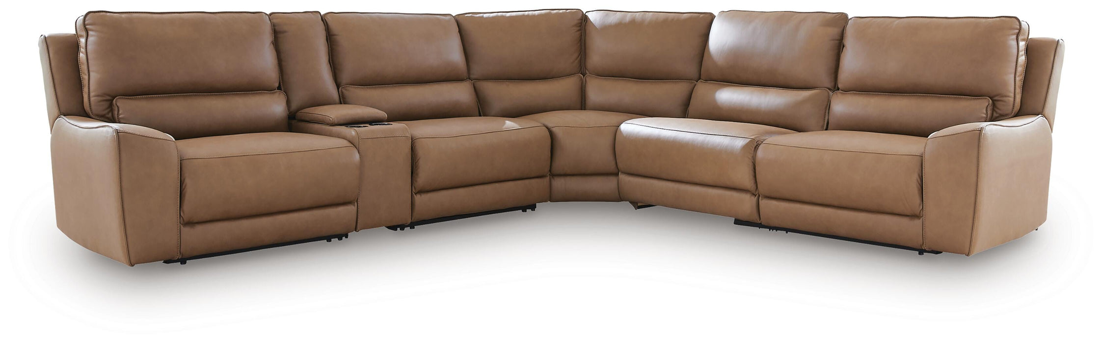 DeepWakes Reclining Sectional with Storage Console - Levi's Discount Furniture (Vineland, NJ)