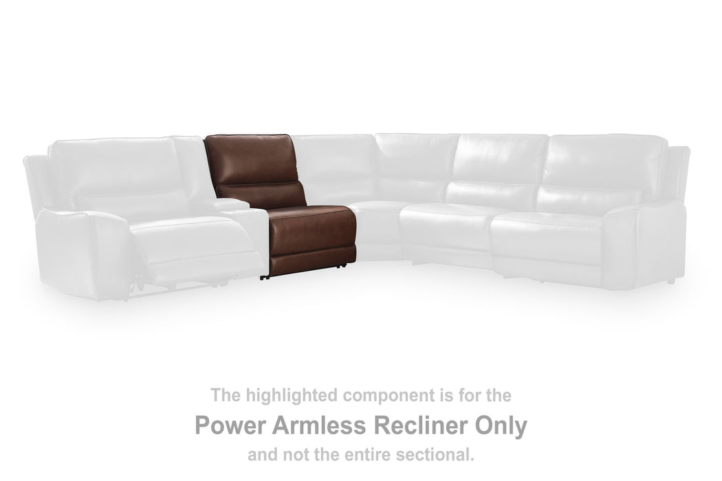 DeepWakes Reclining Sectional with Storage Console - Levi's Discount Furniture (Vineland, NJ)