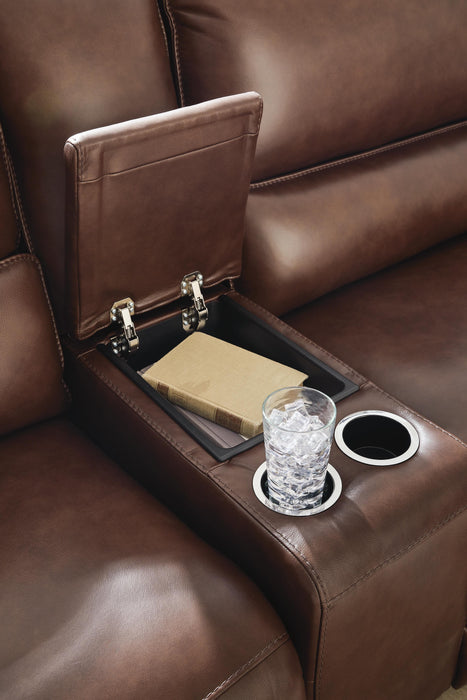 DeepWakes Reclining Sectional with Storage Console - Levi's Discount Furniture (Vineland, NJ)