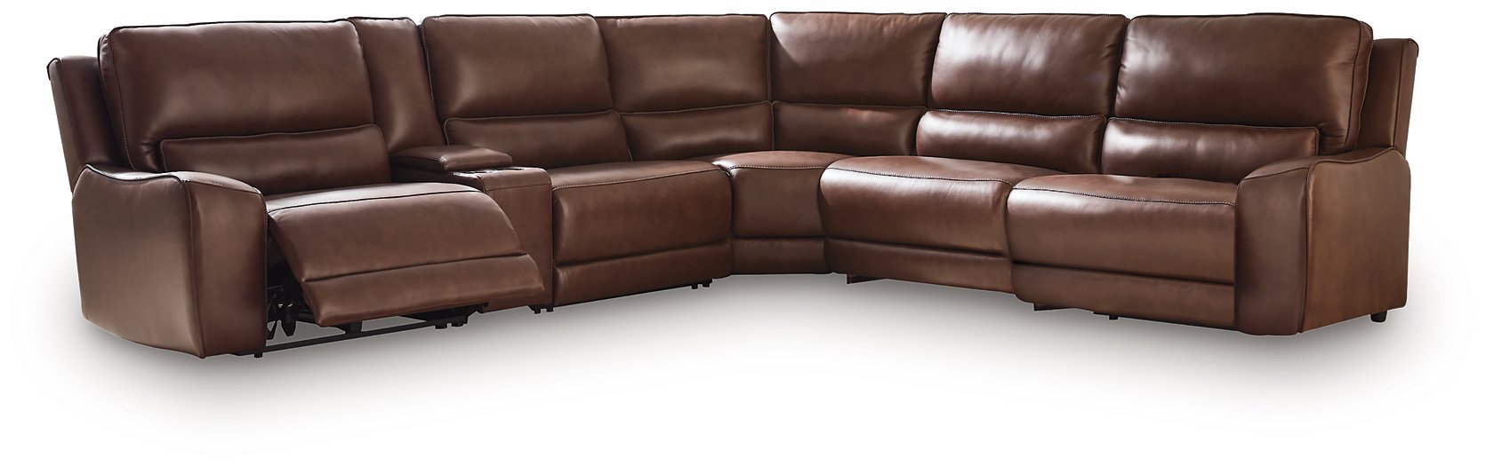 DeepWakes Reclining Sectional with Storage Console - Levi's Discount Furniture (Vineland, NJ)