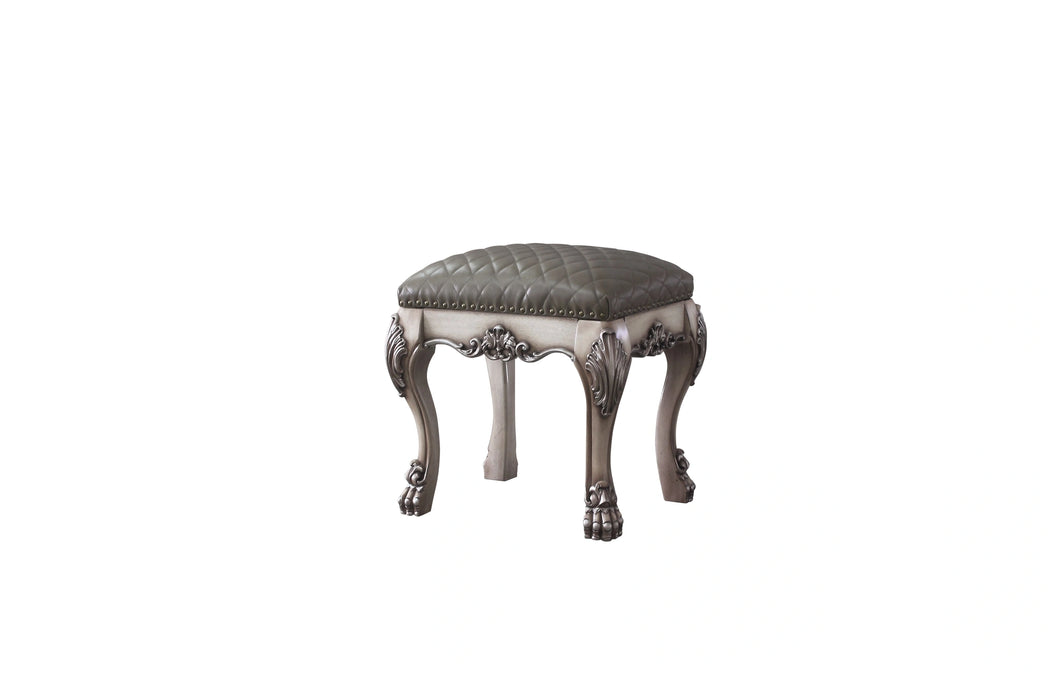 Dresden Vintage Bone White & PU Vanity Stool - Levi's Discount Furniture (Vineland, NJ)
