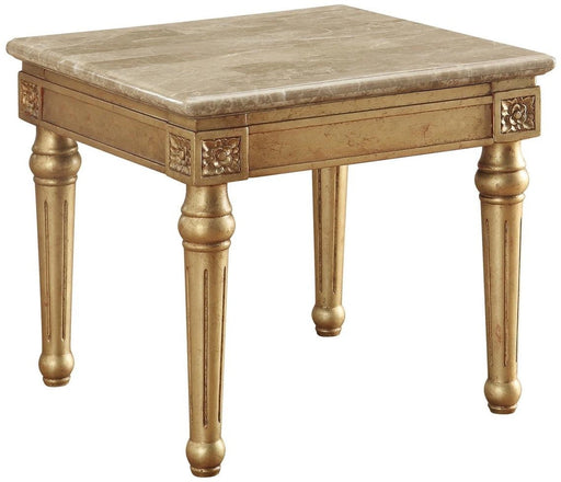 Acme Furniture Daesha End Table in Marble/Antique Gold 81717 - Levi's Discount Furniture (Vineland, NJ)