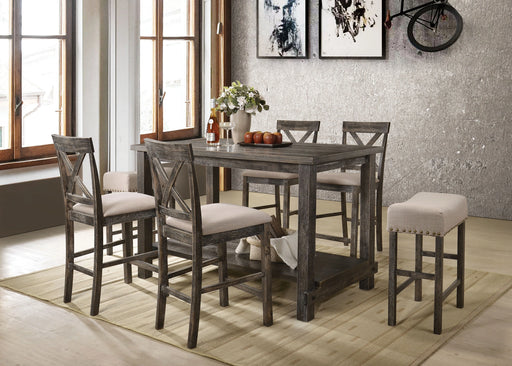Martha II Weathered Gray Counter Height Table - Levi's Discount Furniture (Vineland, NJ)