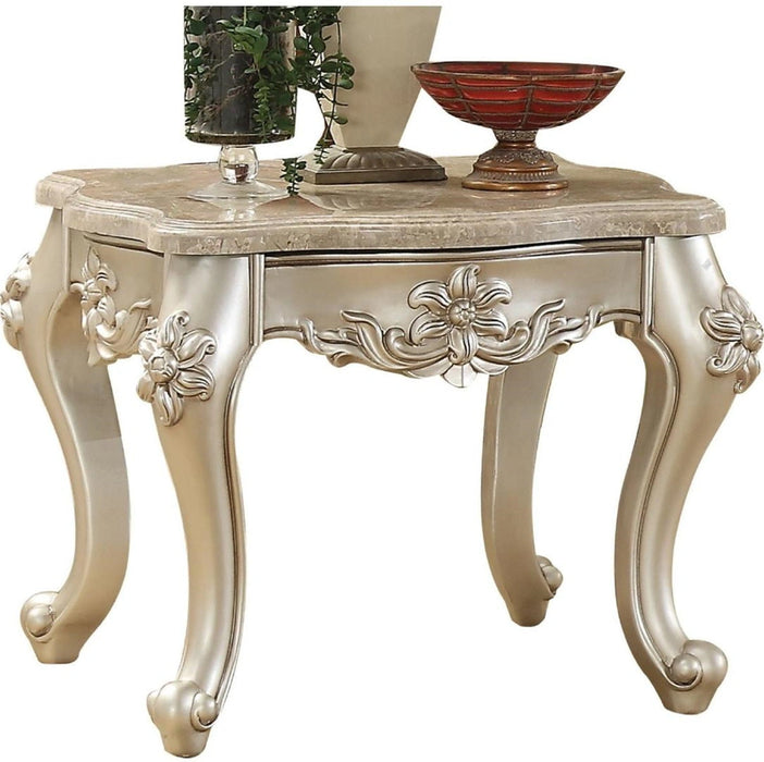 Acme Furniture Bently End Table in Marble/Champagne 81667 - Levi's Discount Furniture (Vineland, NJ)