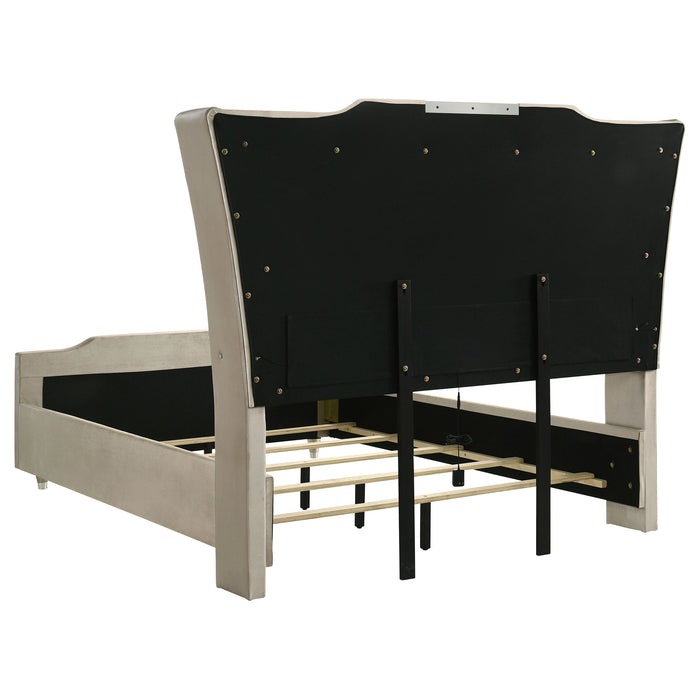 Lorient Wingback Bed with LED Lighting - Levi's Discount Furniture (Vineland, NJ)