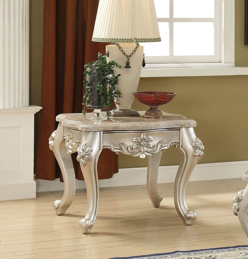Acme Furniture Ranita End Table with Marble Top in Champagne 81042 - Levi's Discount Furniture (Vineland, NJ)