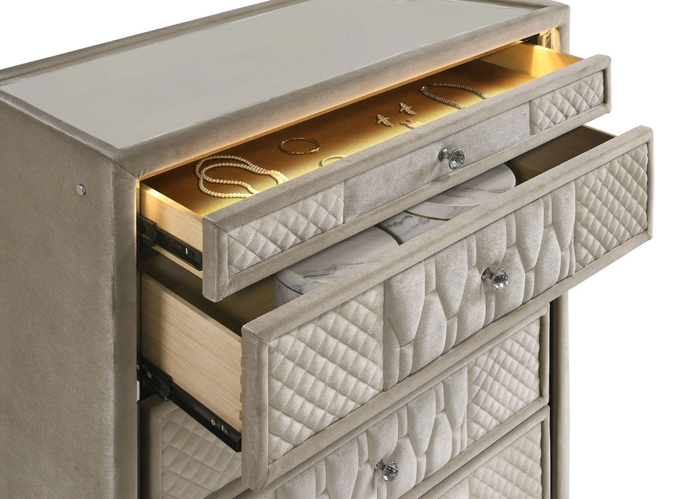 Lorient Chest of Drawers with LED Lighting - Levi's Discount Furniture (Vineland, NJ)