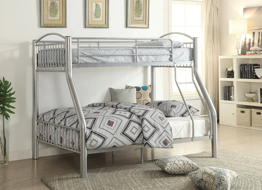 Cayelynn Silver Bunk Bed (Twin/Full) - Levi's Discount Furniture (Vineland, NJ)
