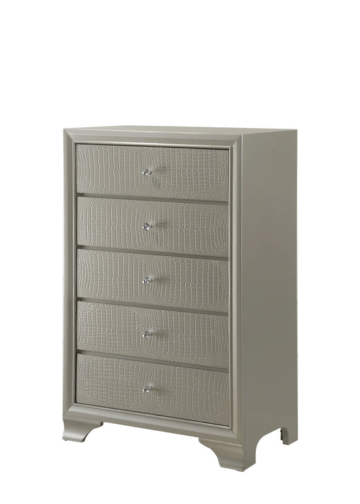Crown Mark Lyssa 5 Drawer Chest in Embossed Crocodile Pattern image