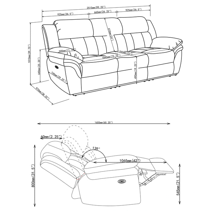 Bahrain Power Reclining Sofa - Levi's Discount Furniture (Vineland, NJ)