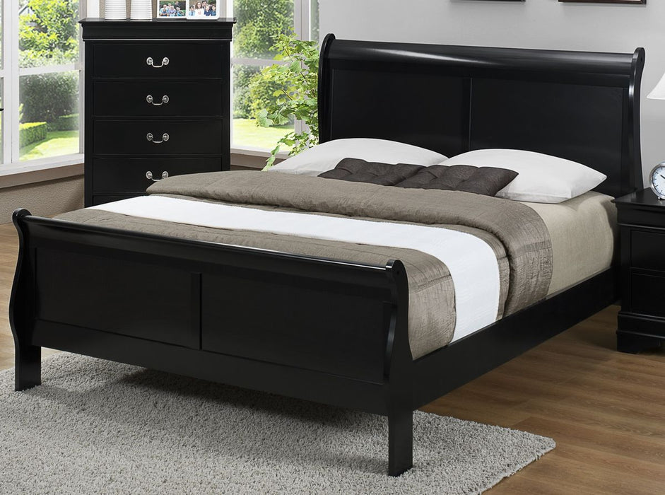 Crown Mark Furniture Louis Philip King Bed in Black
