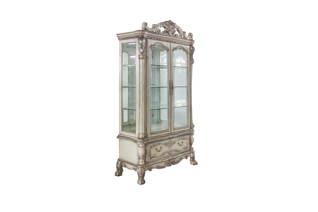 Dresden Vintage Bone White Curio Cabinet - Levi's Discount Furniture (Vineland, NJ)