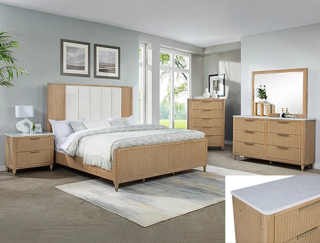 Kara Dresser Mirror-Cerused Natural - Levi's Discount Furniture (Vineland, NJ)