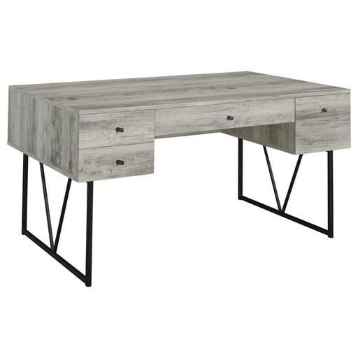 Analiese 4-drawer Writing Desk Grey Driftwood - Levi's Discount Furniture (Vineland, NJ)