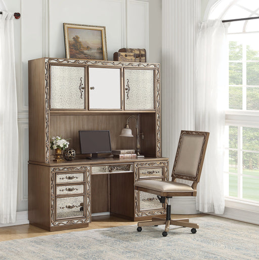 Orianne Antique Gold Computer Desk & Hutch - Levi's Discount Furniture (Vineland, NJ)