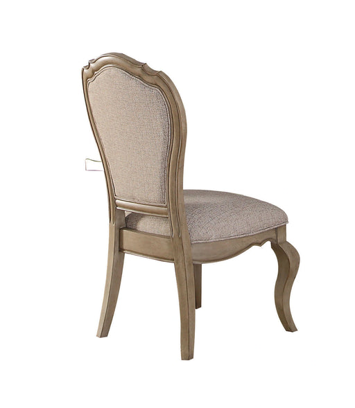 Chelmsford Beige Fabric & Antique Taupe Side Chair - Levi's Discount Furniture (Vineland, NJ)